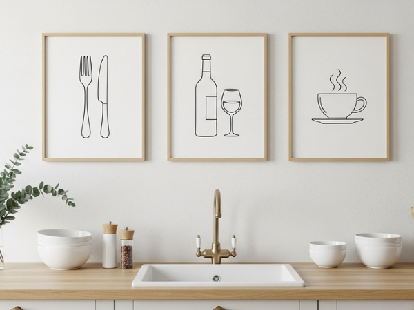 como ter quadros na cozinha