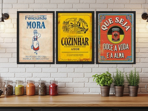 como ter quadros na cozinha 