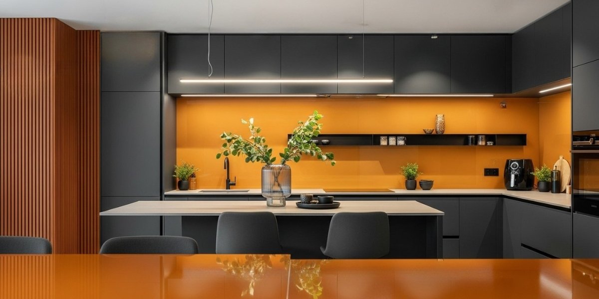 Cores e Texturas Contrastantes na Cozinha