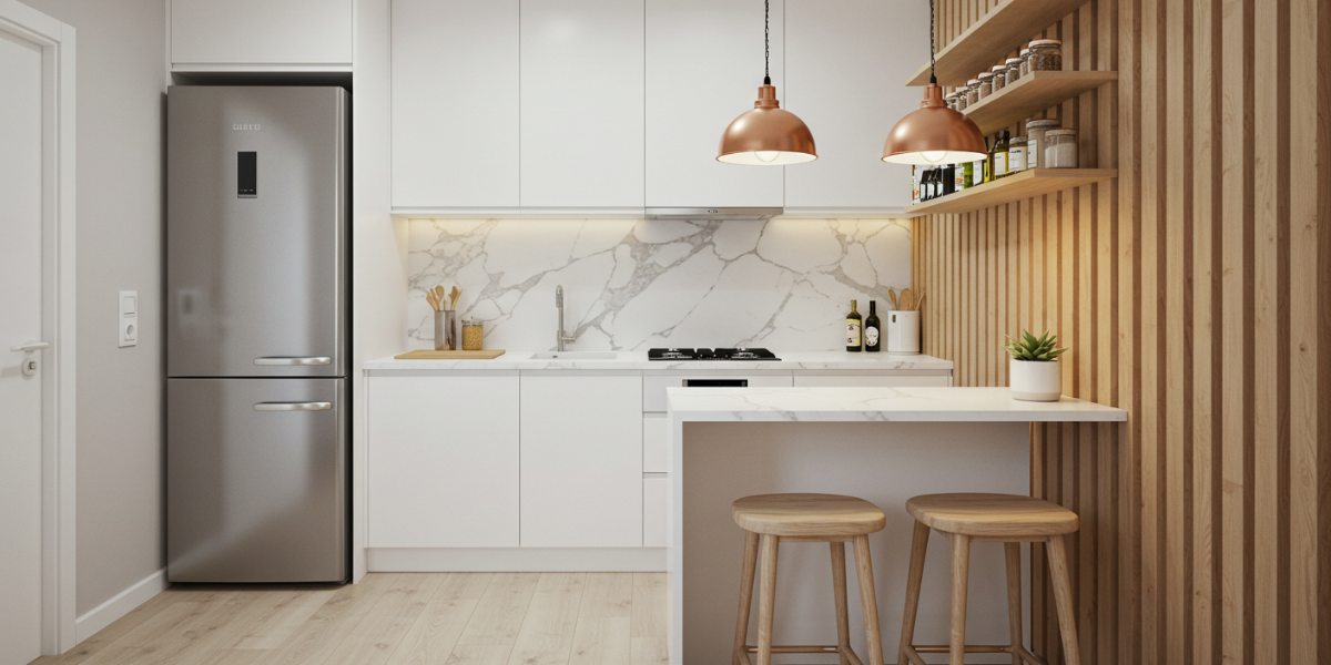organização de cozinha pequena