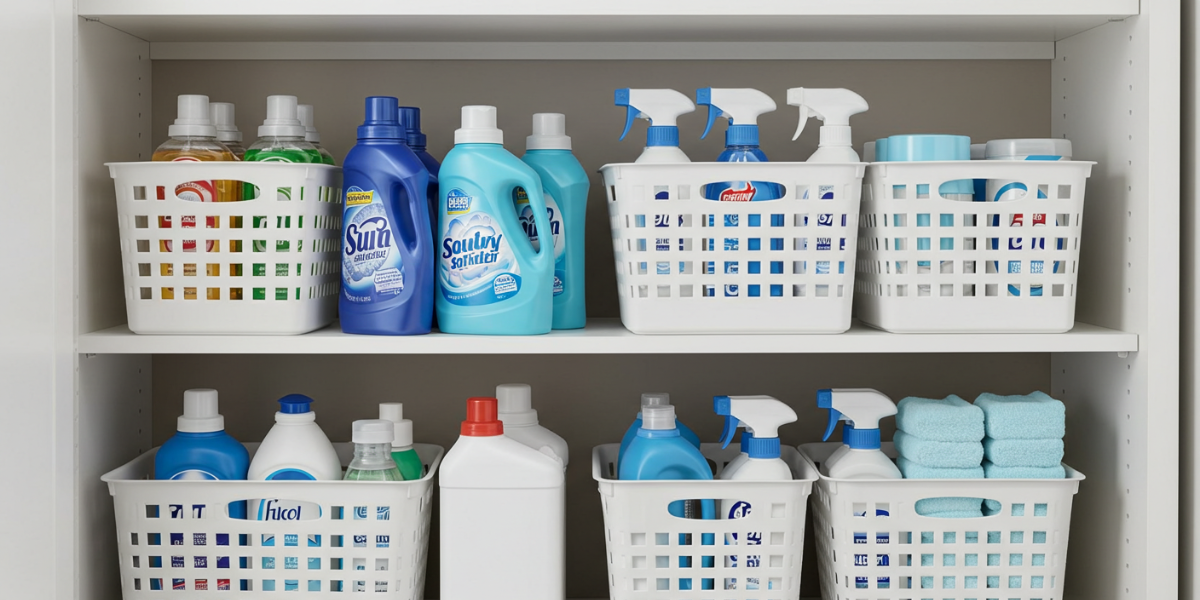 organização de produtos de limpeza