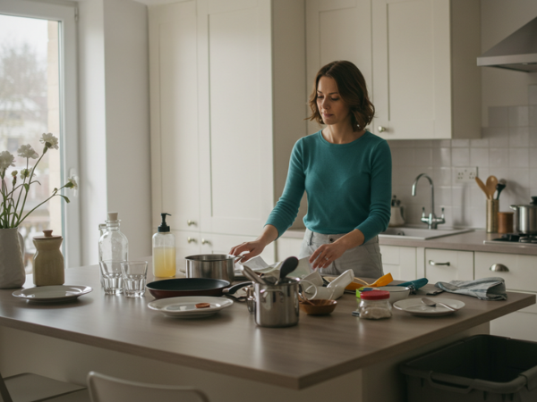 organização minimalista para cozinha