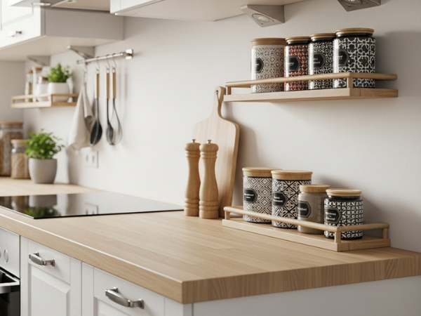 organização minimalista para cozinha