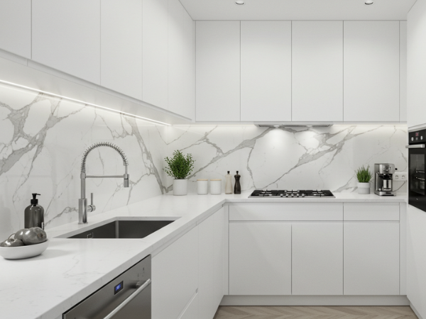 decoração monocromática na cozinha
