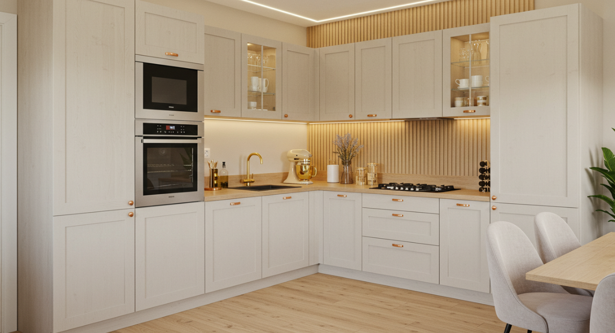 cozinha com móveis modulados