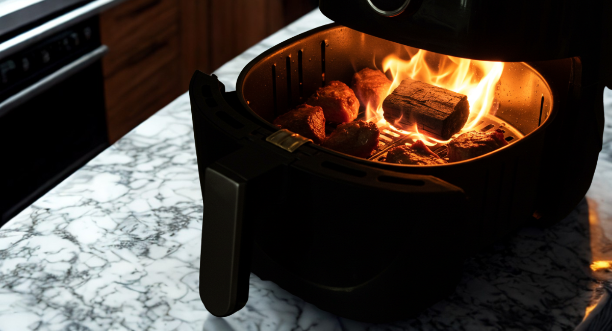 Churrasco na Air Fryer com carvão