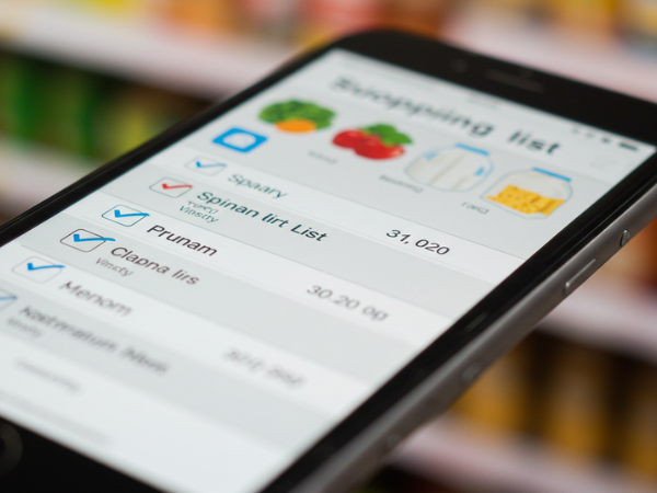 organização digital de compras