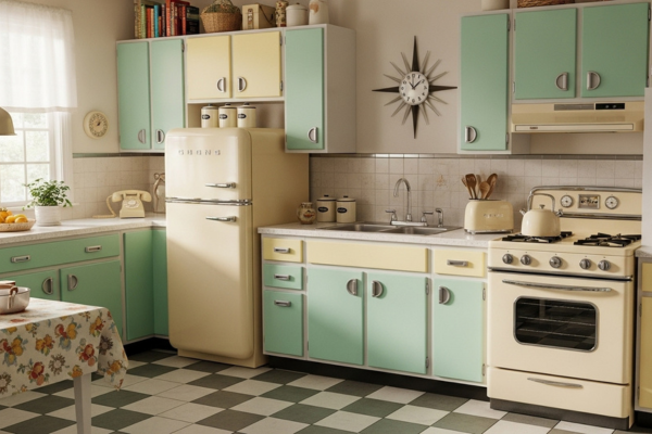 Tendências de design de cozinha ao longo das décadas