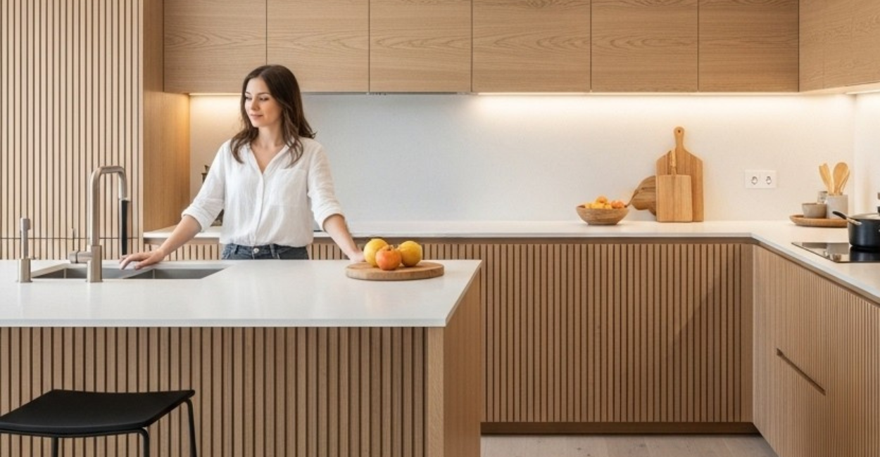 Cozinha com Painel Ripado que Esconde