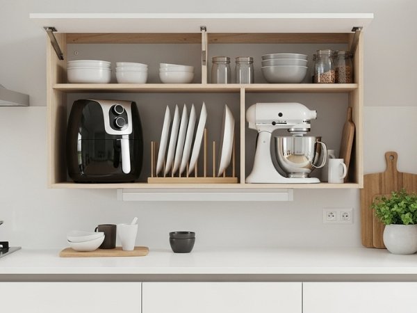 bancada de cozinha organizada
