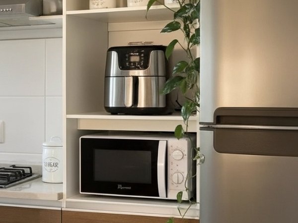 bancada de cozinha organizada