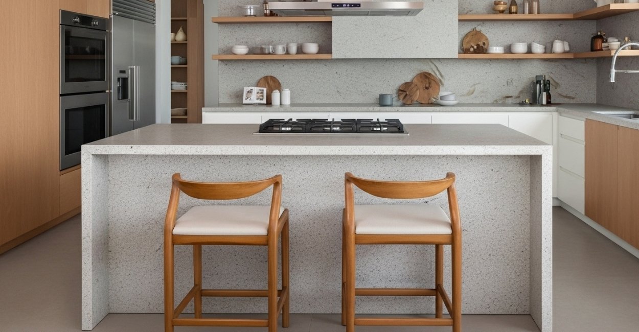 granito branco siena na cozinha