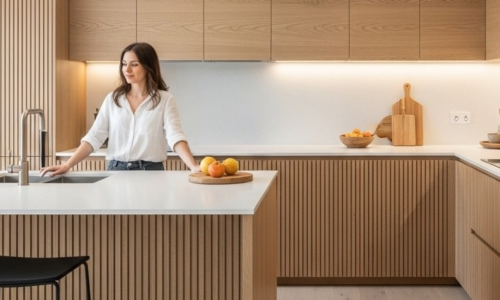 Cozinha com Painel Ripado que Esconde