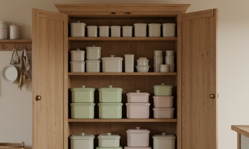 organização de potes de plásticos
