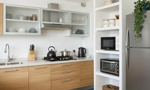 bancada de cozinha organizada