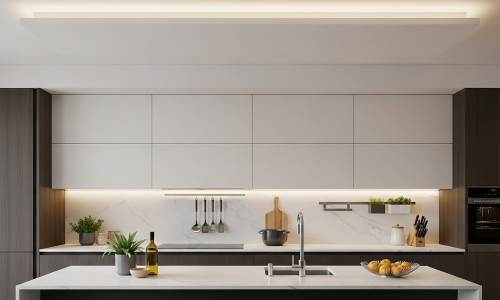 Iluminação indireta na cozinha