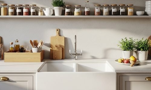 Organização da bancada e pia