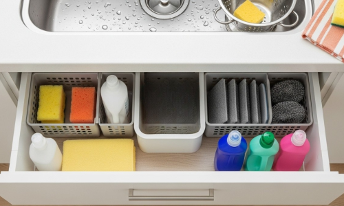 Organização embaixo da pia